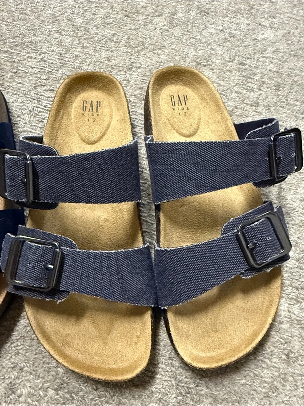 NWOT GAP Kids Navy Double-Buckle Sandals Size: 1-2